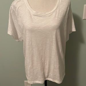 Lucky Brand White T-shirt with Gathered Back sz XL
